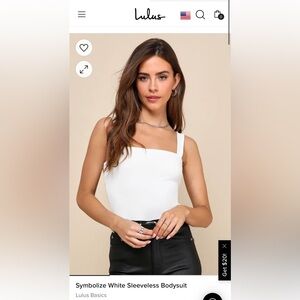 Lulu’s Sleeveless White Bodysuit